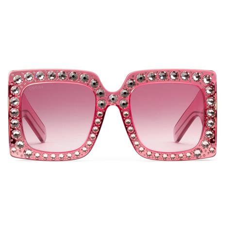 gucci pink bling sunglasses|gucci pink sunglasses square.